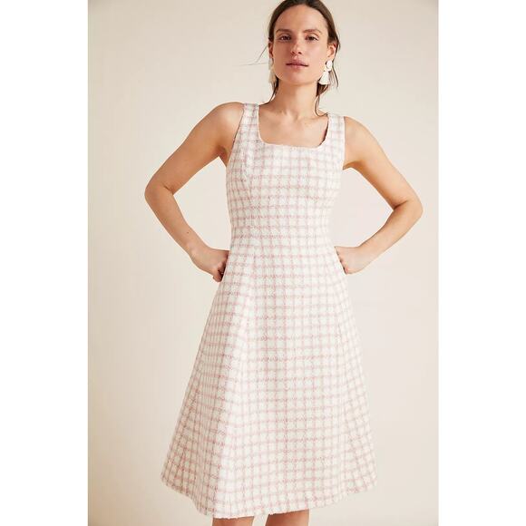Gal Meets Glam By Anthropologie Evangeline Windowpane Dress Size 6 - Picture 1 of 8
